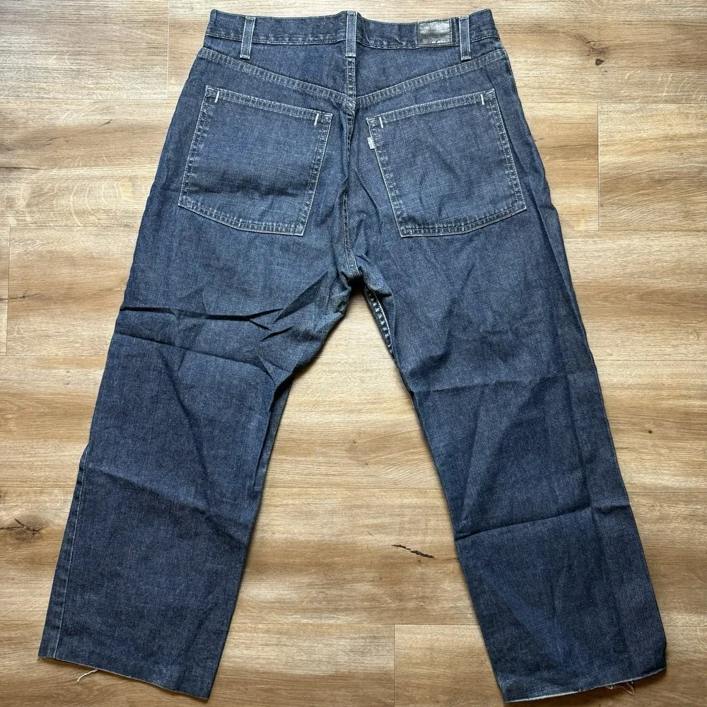 Vintage Levi's‎ SilverTab Jeans Men 33x26 Blue Dark Wash Baggy Made USA (Hemmed)